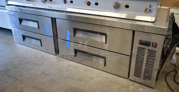 BRAND NEW SCRATCH AND DENT! Avantco 178CBE72HC Stainless Steel Commercial 4 Drawer Chef Base. No Casters. 115 Volts, 1 Phase. Tested and Working! - Image 2 of 7