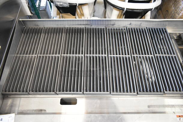 BRAND NEW SCRATCH AND DENT! 2023 Cooking Performance Group CPG 351CRCPG72NL Stainless Steel Commercial Countertop Natural Gas Powered Charbroiler Grill. Missing Grates. 240,000 BTU.  - Image 5 of 8