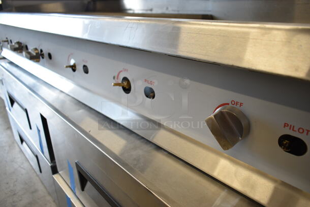 BRAND NEW SCRATCH AND DENT! 2023 Cooking Performance Group CPG 351CRCPG72NL Stainless Steel Commercial Countertop Natural Gas Powered Charbroiler Grill. Missing Grates. 240,000 BTU.  - Image 7 of 8