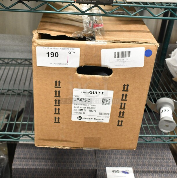 BRAND NEW SCRATCH AND DENT! Little Giant JP-075-C 32A558275 JP Series 558275 Shallow Well Jet Pump. 115-230 Volts.  - Image 2 of 4