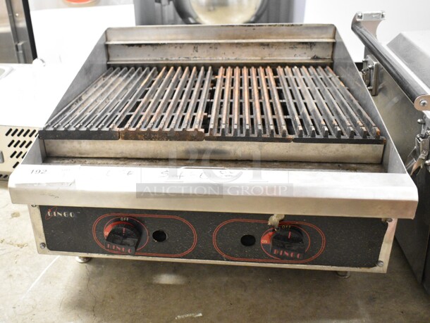 Bingo CB-24 Stainless Steel Commercial Countertop Natural Gas Powered Charbroiler Grill. 30,000 BTU.  - Image 1 of 3