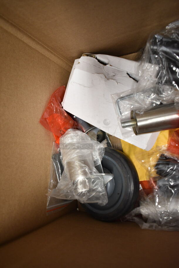 ALL ONE MONEY! Lot of Various Items Including Stainless Steel 1/2 Size Drop In Bins, Metal Legs, Caster, Pieces - Image 5 of 7