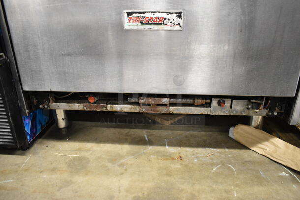 Tri Star Stainless Steel Commercial Natural Gas Powered 6 Burner Range w/ Convection Oven and Back Splash.  - Image 3 of 4
