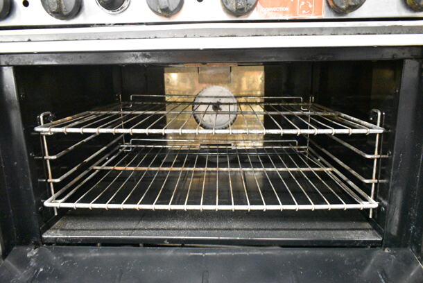 Tri Star Stainless Steel Commercial Natural Gas Powered 6 Burner Range w/ Convection Oven and Back Splash.  - Image 4 of 4