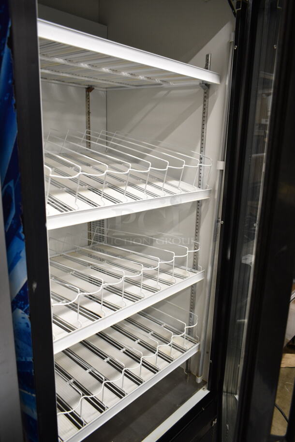 Habco ESM28 Metal Commercial Single Door Reach In Cooler Merchandiser w/ Poly Coated Racks. 115 Volts, 1 Phase. Tested and Powers On But Does Not Get Cold - Image 2 of 4