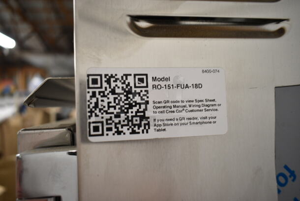 BRAND NEW SCRATCH AND DENT! CresCor RO-151-FUA-18D Stainless Steel Commercial QuikTherm Retherm Oven on Commercial Casters. 250 Volts, 3 Phase. Tested and Working! - Image 6 of 7