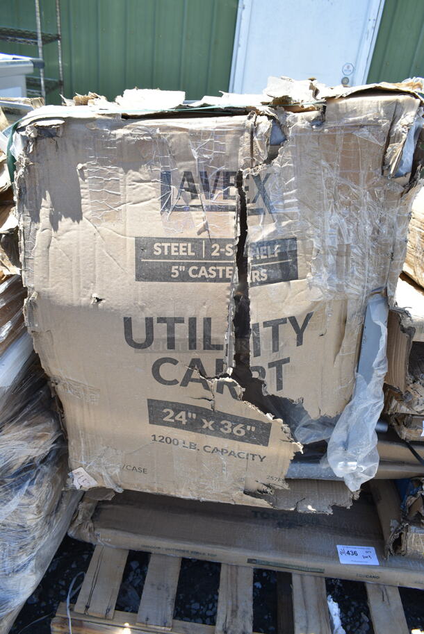 BRAND NEW SCRATCH AND DENT! Lavex 257FSUC24362 36" x 24" x 35" Two Shelf Steel Utility Cart - Fully Welded. May Be Missing Pieces.
 - Image 4 of 4