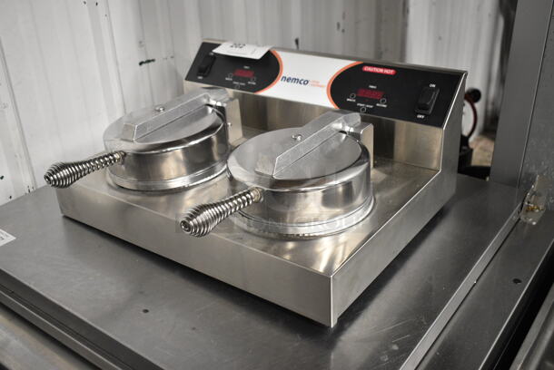 BRAND NEW SCRATCH AND DENT! 2024 Nemco 7000A-2 Stainless Steel Commercial  Dual Waffle Maker. 120 Volts, 1 Phase. Tested and Working! - Image 3 of 5