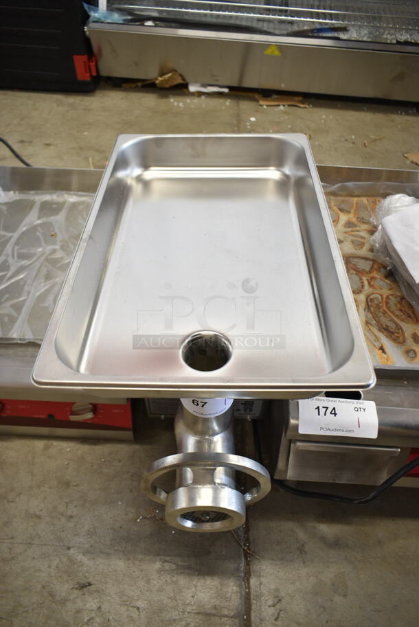 BRAND NEW SCRATCH AND DENT! 2023 Pro-Cut KG-12-FS Stainless Steel Commercial Countertop Meat Grinder w/ Tray and Pusher. 115 Volts, 1 Phase. Tested and Working! - Image 3 of 7