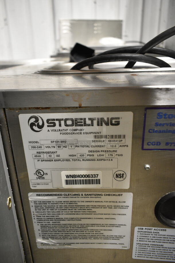2019 Stoelting SF121-38I2 Stainless Steel Commercial Countertop 2 Flavor w/ Twist Soft Serve Ice Cream Machine. 208-240 Volts, 1 Phase. - Image 6 of 6