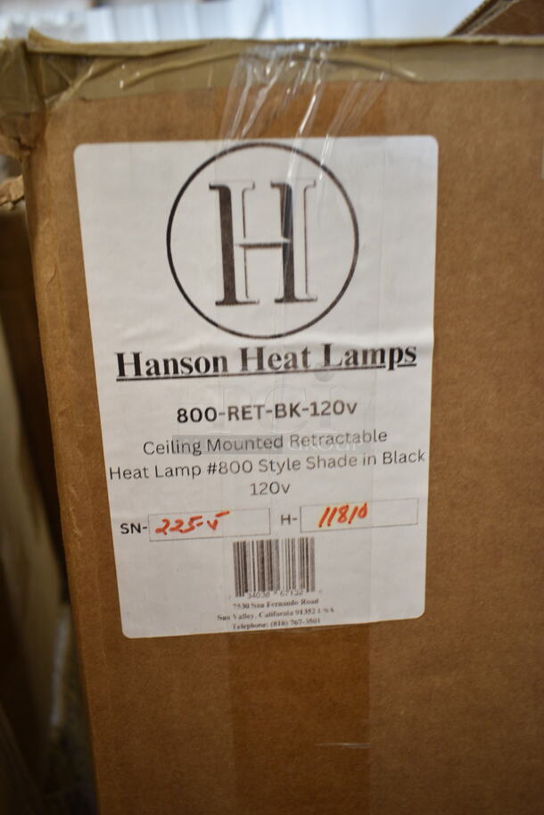 3 BRAND NEW SCRATCH AND DENT! Hanson Retractable Cord Ceiling Mount Heat Lamp; 800 Brass Finish, 400 Smoked Copper Finish, 800 Black Finish. 3 Times Your Bid! - Image 5 of 5