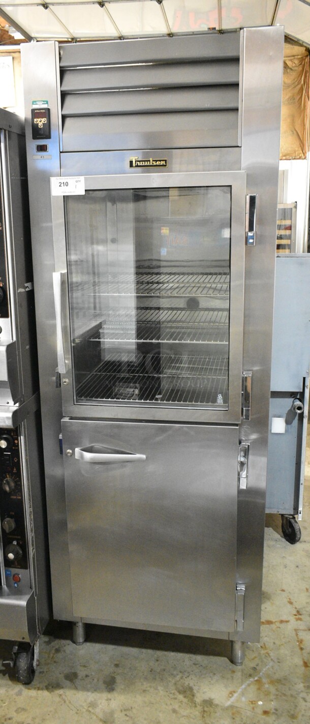 Traulsen RHT132WUT-HHG Stainless Steel Commercial 2 Half Size Door Reach In Cooler w/ Metal Racks. 115 Volts, 1 Phase. Tested and Powers On But Does Not Get Cold - Image 1 of 5