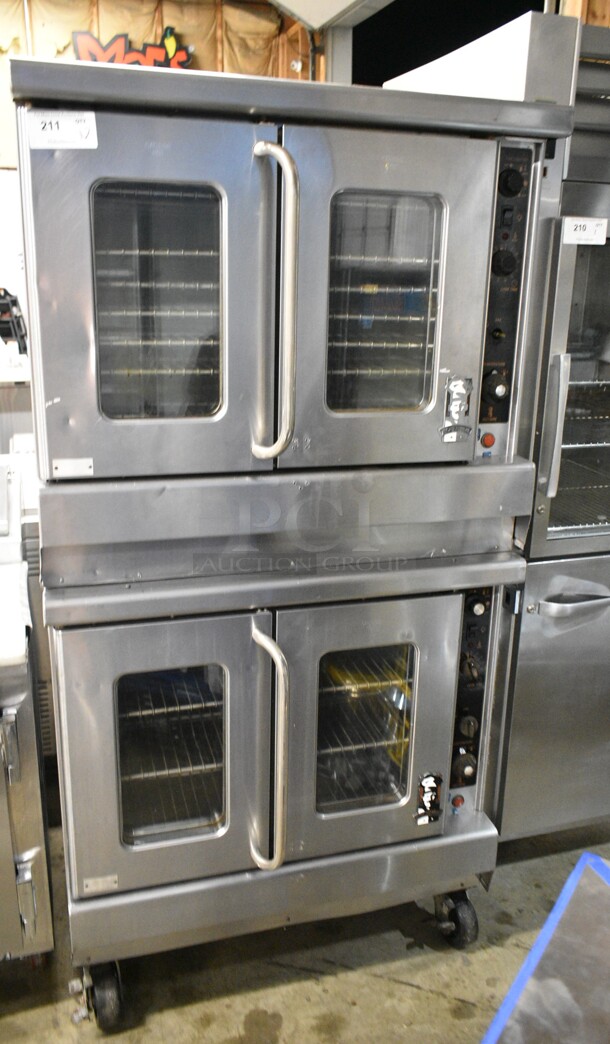 2 Montague Stainless Steel Commercial Natural Gas Powered Full Size Convection Ovens w/ View Through Doors, Metal Oven Racks and Thermostatic Controls on Commercial Casters. 2 Times Your Bid! - Image 1 of 6
