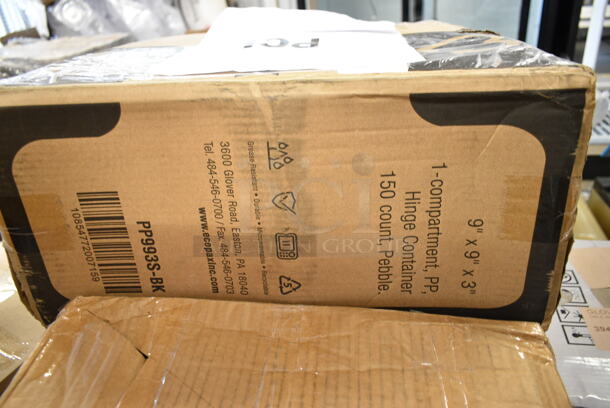PALLET LOT of 27 BRAND NEW Boxes Including 685B502BBQ Choice "BBQ" Silicone Squeeze Bottle Label Band for 16, 20, and 24 oz. Standard & Wide Mouth Bottles, 685B502CHI Choice "Chipotle" Silicone Squeeze Bottle Label Band for 16, 20, and 24 oz. Standard & Wide Mouth Bottles, 176SB16BW Choice 16 oz. Brown Wide Mouth Squeeze Bottle - 6/Pack, 795PTOKFT3 Choice Kraft Microwavable Folded Paper #3 Take-Out Container 7 3/4" x 5 1/2" x 2 1/2" - 200/Case, 2 Box 130HKBK1M Visions Black Heavy Weight Plastic Knife - 1000/Case, 130TASTERSP Choice 3" White Plastic Tasting Spoon - 3000/Case, Carnival King 382819L3028L Donut Screen for DFCG23, 966TALLFLDB Choice White Tall-Fold 6" x 13" Dispenser Napkin - 8000/Case, 130LID18 Visions 18" Clear PET Plastic Round Catering Tray High Dome Lid - 25/Case, 500L1020W Choice White Hot Paper Cup Travel Lid for 10-24 oz. Standard Cups and 8 oz. Squat Cups - 1000/Case, Boardwalk White 2 Ply Center Pull Towels. 27 Times Your Bid! - Image 4 of 12