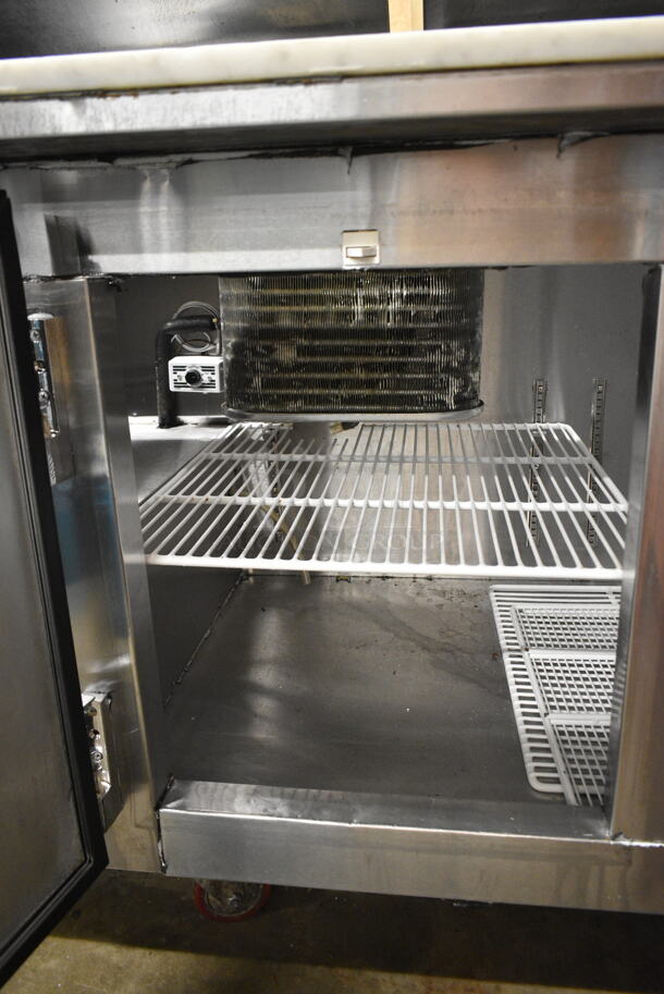 2016 Leader PT72 S/C Stainless Steel Commercial Pizza Prep Table on Commercial Casters. 115 Volts, 1 Phase. Tested and Working! - Image 6 of 8