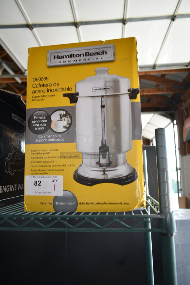 BRAND NEW SCRATCH AND DENT! Hamilton Beach D50065 60 Cup (318 oz.) Stainless Steel Commercial Coffee Urn / Percolator.  - Image 2 of 3