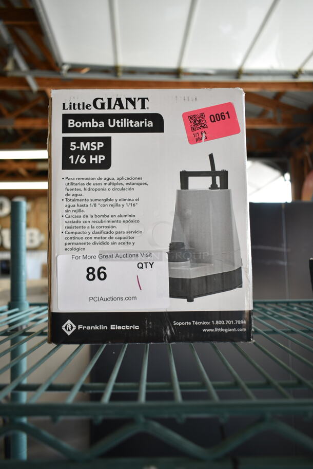 BRAND NEW SCRATCH AND DENT! Little Giant 5-MSP Submersible Pump. 115 Volts, 1 Phase.  - Image 1 of 3