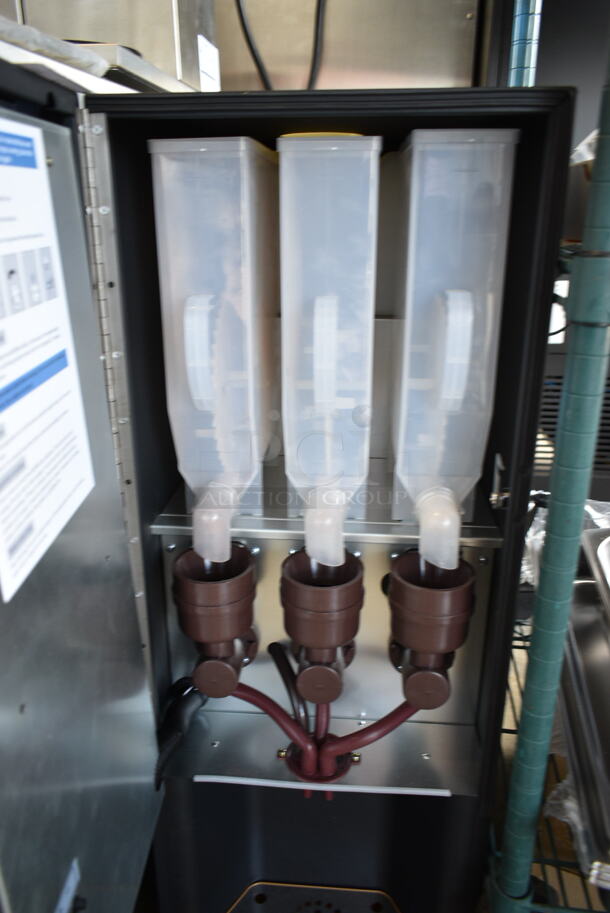 BRAND NEW SCRATCH AND DENT! Avantco 177PBD3 Powdered Cappuccino / Hot Chocolate Machine with Three 3.7 lb. Hoppers. 120 Volts, 1 Phase.  - Image 6 of 7