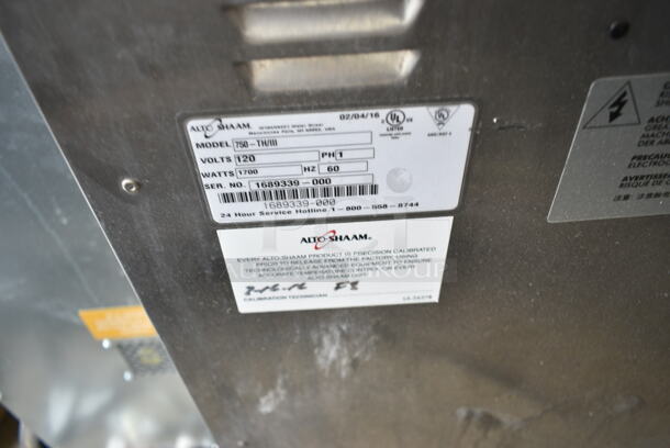 2016 Alto Shaam 750-TH/III Stainless Steel Commercial Halo Heat Stainless Steel Commercial Cook N Hold Oven on Commercial Casters. 120 Volts, 1 Phase. Tested and Working! - Image 6 of 6