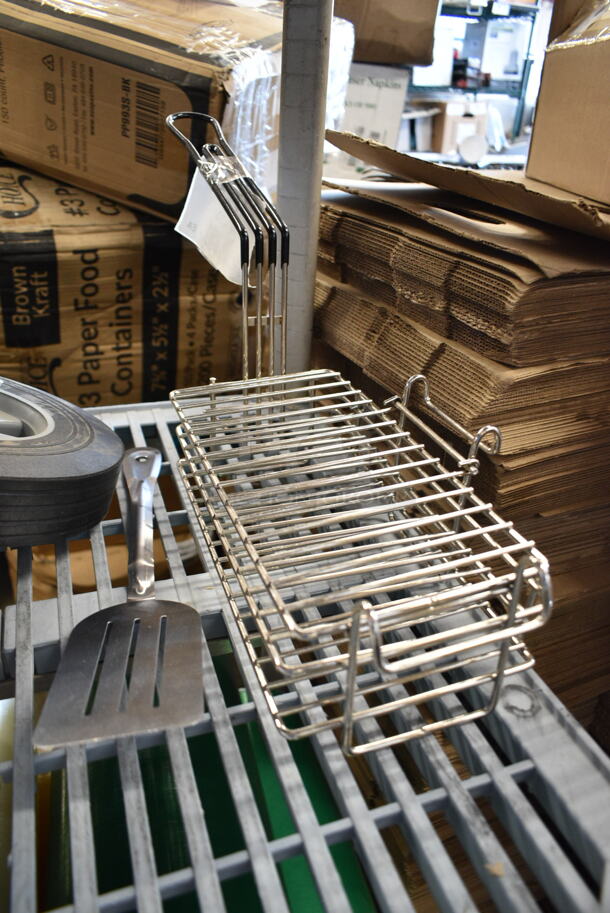 ALL ONE MONEY! Tier Lot of BRAND NEW SCRATCH AND DENT! Items Including 407FBURRITO Choice 12 1/2" x 6 5/8" x 4 5/8" 2-Level Burrito / Chimichanga Fryer Basket with Front and Left Hook, 5914361 Nemco 436-1 1/4" Easy Chopper Vegetable Dicer Blade Set, 475TT10HNDL Handle, 614A1105406C Pitco A1105406-C Basket Hanger. - Image 2 of 10