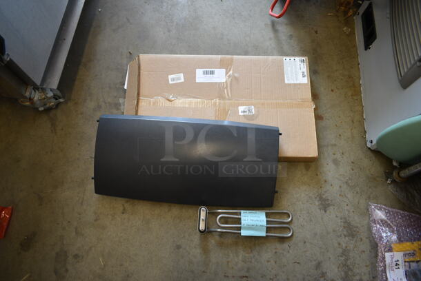 ALL ONE MONEY! Lot of BRAND NEW SCRATCH AND DENT! Items Including 49512090524 Heat Coil, Amana 59144396 Ceramic Divider Shelf for AMS and MSO Series, 72002494621 Scotsman 02-4946-21 24" Door - Image 1 of 5