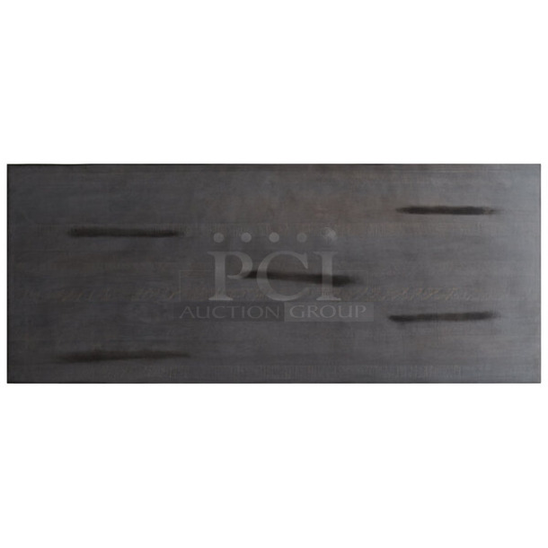 Lancaster Table & Seating 3493072ANTGY Industrial 30" x 72" Solid Wood Live Edge Table Top with Antique Slate Gray Finish - Image 1 of 2