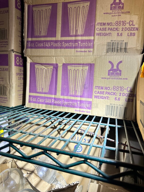 New! Clear San Plastic Spectrum Tumbler 16 Oz Each Box has 2 Dozen - Image 4 of 4