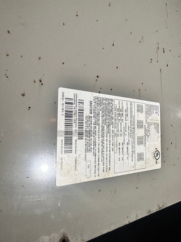 International Comfort Products FSM2X6000A1 Tempstar Self Contained AC Unit 220 Volt 1 Phase Working - Image 6 of 9