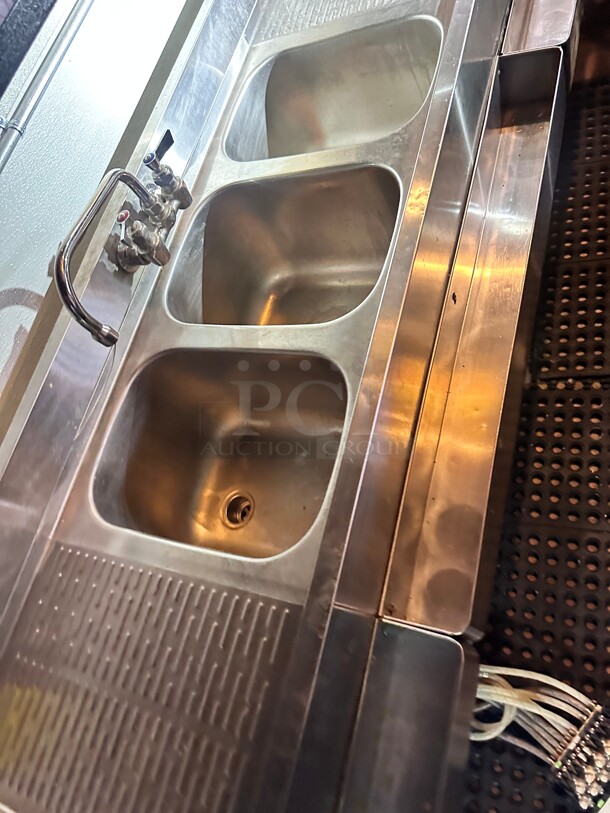 Krowne 18-53C 60" 3-Compartment Metal / Underbar Sink - Image 2 of 5