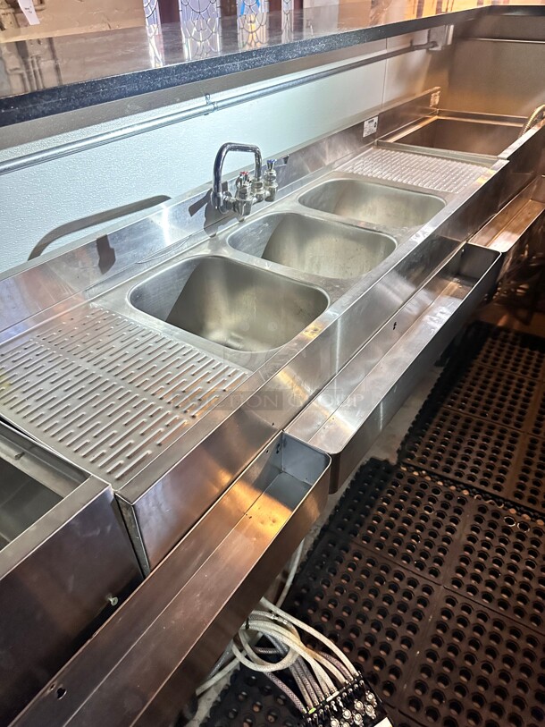 Krowne 18-53C 60" 3-Compartment Metal / Underbar Sink - Image 4 of 5