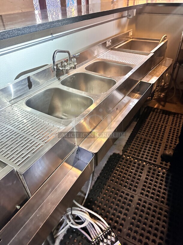 Krowne 18-53C 60" 3-Compartment Metal / Underbar Sink - Image 1 of 5