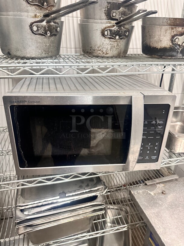Sharp Smc1662ds 1.6-cu ft 1100-Watt Sensor Cooking Controls Countertop Microwave 115 Volt Working - Image 1 of 5