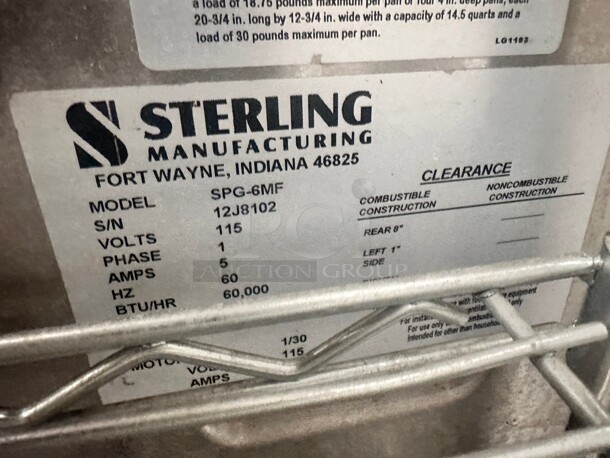 Late Model Sterling SPG-6 MF NG 12-PAN Countertop Boilerless Convection Steamer 115 Volt Working - Image 10 of 10
