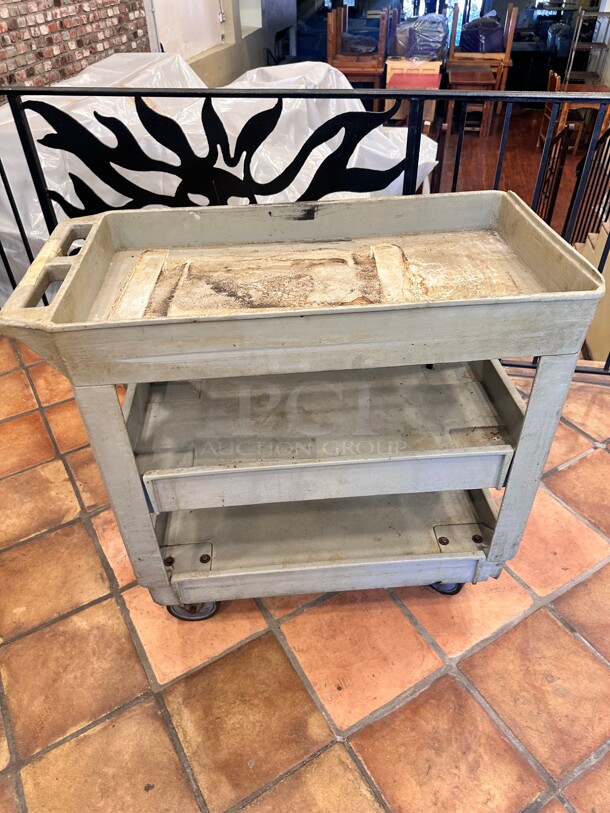 Commercial Kitchen Utility Cart - 34 x 17 x 33 inch, Gray on Wheels - Image 2 of 3