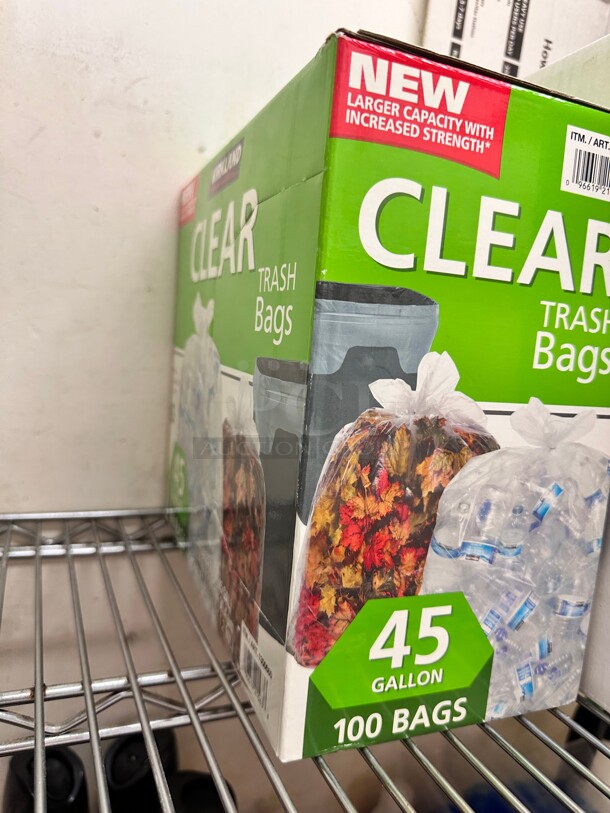 New! One Box of Clear Trash Bags 45 Gallon - Image 1 of 3