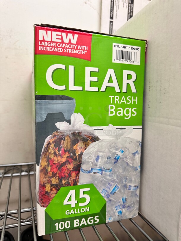 New! One Box of Clear Trash Bags 45 Gallon - Image 2 of 3