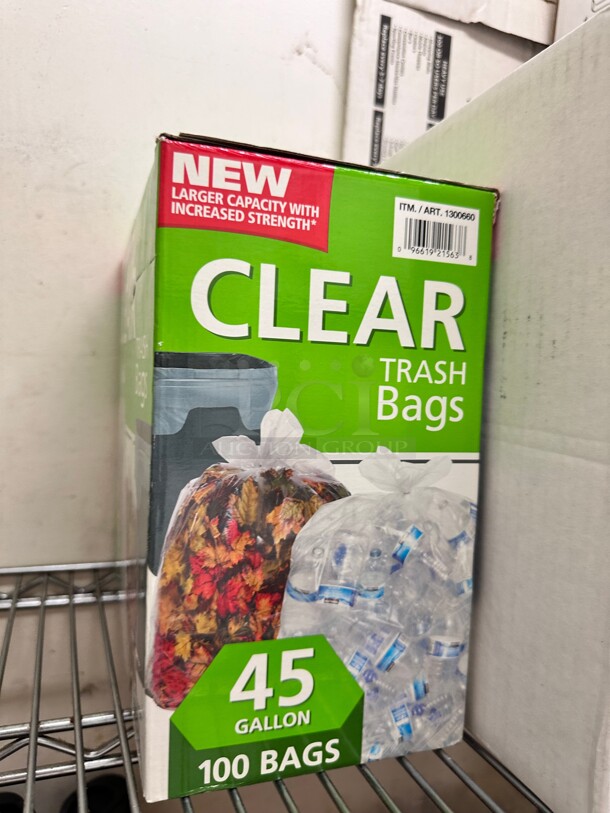 New! One Box of Clear Trash Bags 45 Gallon - Image 3 of 3