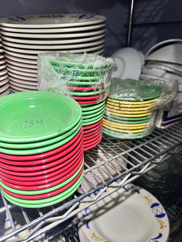 New! Assorted Colors Round Salsa Plates 5" - Image 2 of 5