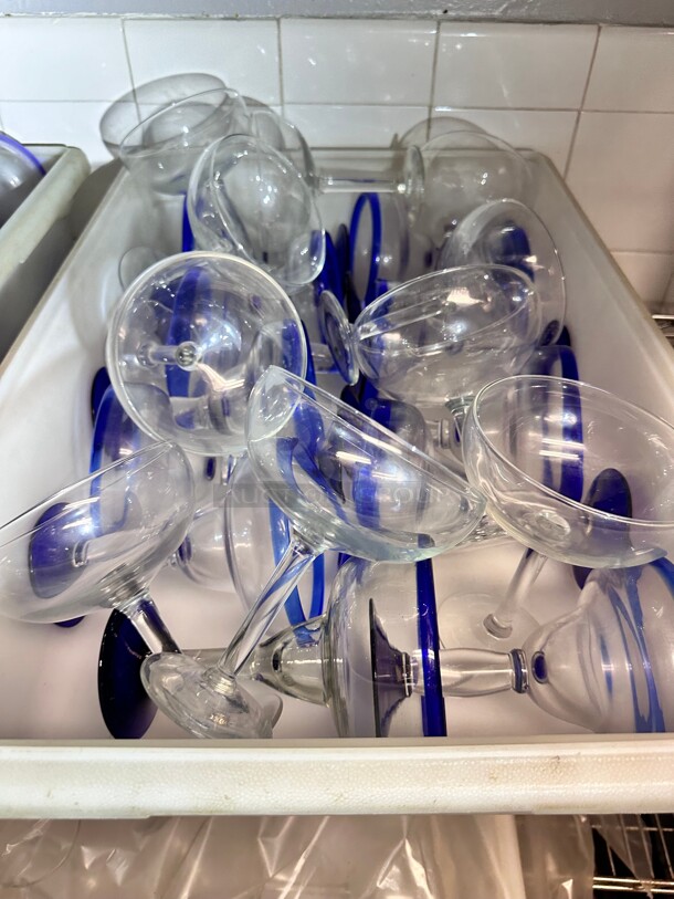 One Lot Of Margareta Glass Cups With Blue Top - Image 2 of 4