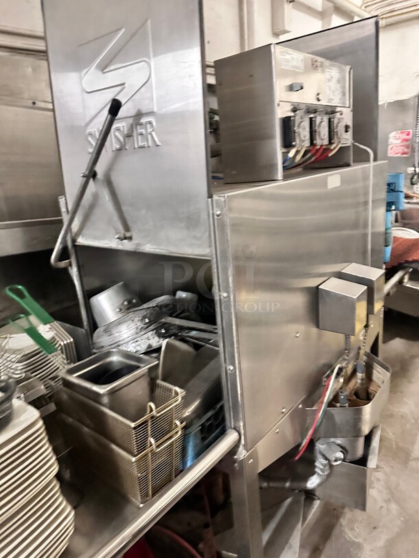 ADS Double Rack Low Temperature Chemical Sanitizing Pass Through Dishwasher - 115V Wokring - Image 2 of 8
