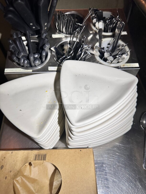 One Lot Triangle Appetizer Plates - Image 2 of 2