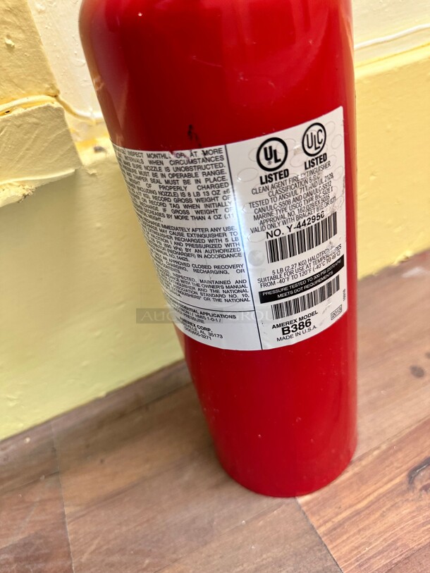 Amerex B386T - 5 lb Halotron Fire Extinguisher - Image 6 of 6