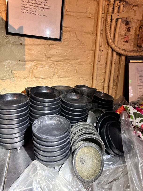 One Lot Of Black Round Salsa Containers  - Image 3 of 3