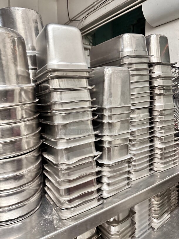 Commercial Stainless Steel Pans 1/3 Size - Image 1 of 3