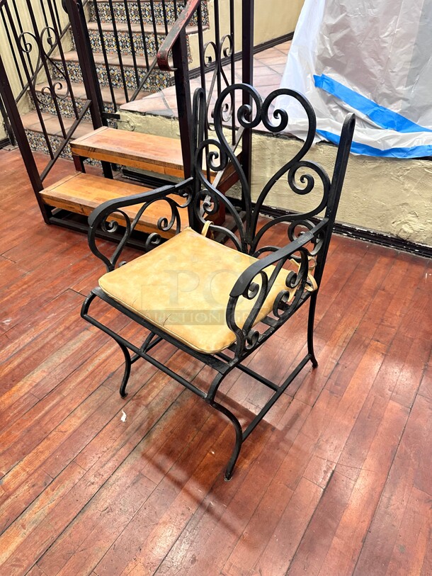 Metal Chairs With Cushion and Arm Rest - Image 1 of 3