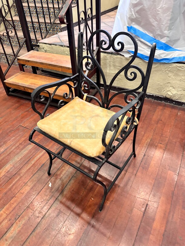 Metal Chairs With Cushion and Arm Rest - Image 2 of 3