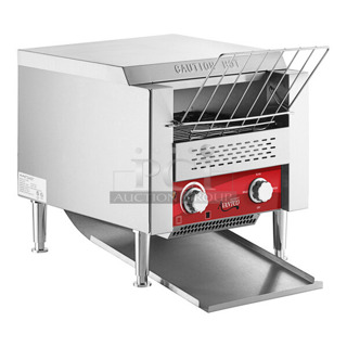 BRAND NEW SCRATCH AND DENT! Avantco 184T140 Stainless Steel Commercial 10" Wide Conveyor Toaster with 3" Opening. 300 Slices per Hour. 120 Volts, 1 Phase. Tested and Working!