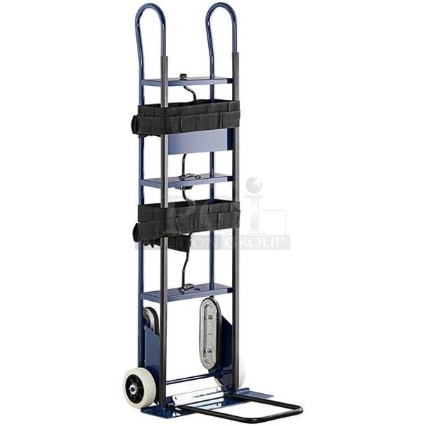 2 BRAND NEW SCRATCH AND DENT! Lavex 257AP0038-L01 600 lb. Blue Appliance Hand Truck with 6" x 2" Thermoplastic Rubber Wheels. 2 Times Your Bid! - Image 1 of 5