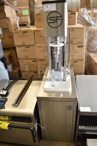 BRAND NEW! Swirl Freeze D Stainless Steel Commercial Floor Style Ice Cream Drilling Mixing Machine on Slim Equipment Stand. 120 Volts, 1 Phase. Tested and Working!