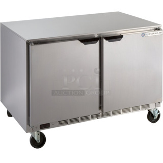 BRAND NEW! Beverage Air UCR48AHC Stainless Steel Commercial 2 Door Undercounter Cooler. 115 Volts, 1 Phase. Tested and Working!